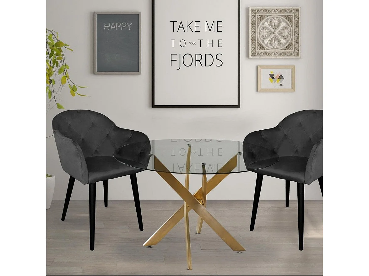 Fauteuil Design en Velours "Glany" 81cm Noir