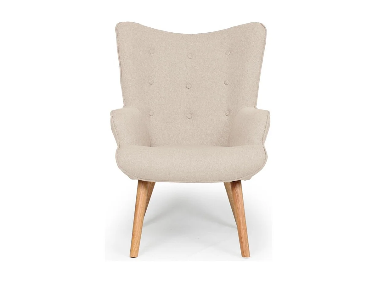 Fauteuil & Pouf Scandinave "Orle" 98cm Beige