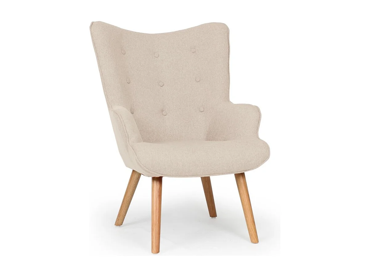 Fauteuil & Pouf Scandinave "Orle" 98cm Beige
