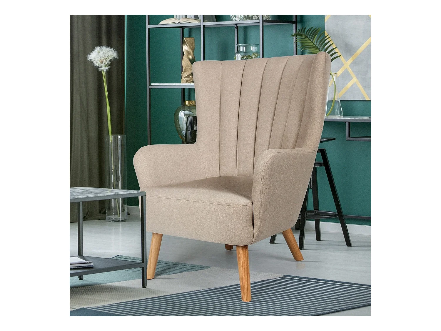Fauteuil Scandinave "Jay" 94cm Beige
