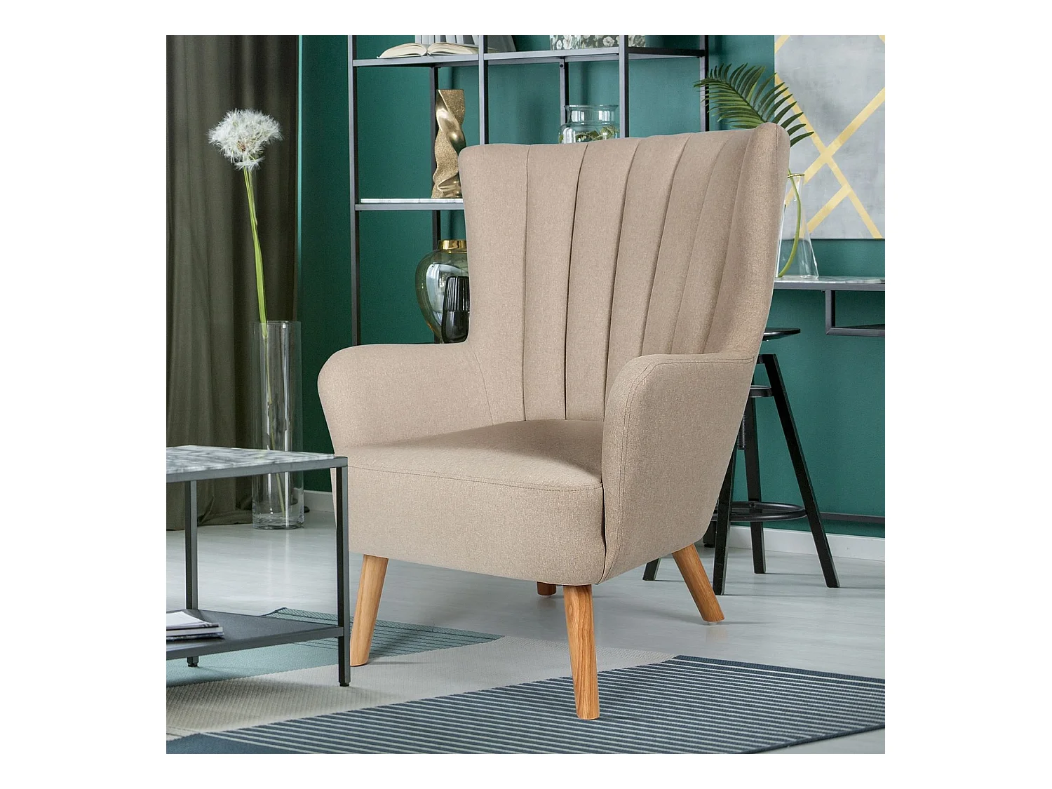 Fauteuil Scandinave "Jay" 94cm Beige