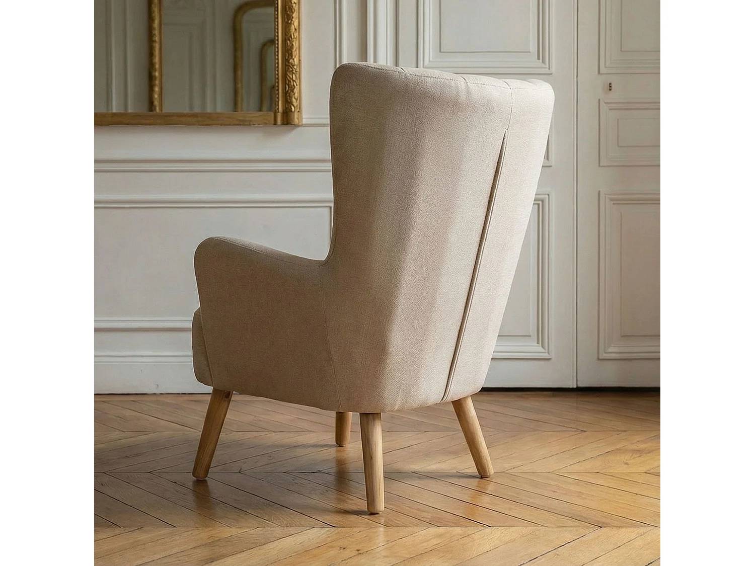 Fauteuil Scandinave "Jay" 94cm Beige
