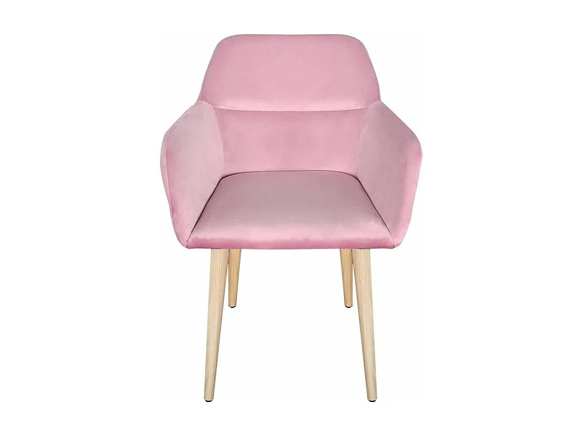 Fauteuil Scandinave Velours "Mogal" 82cm Rose