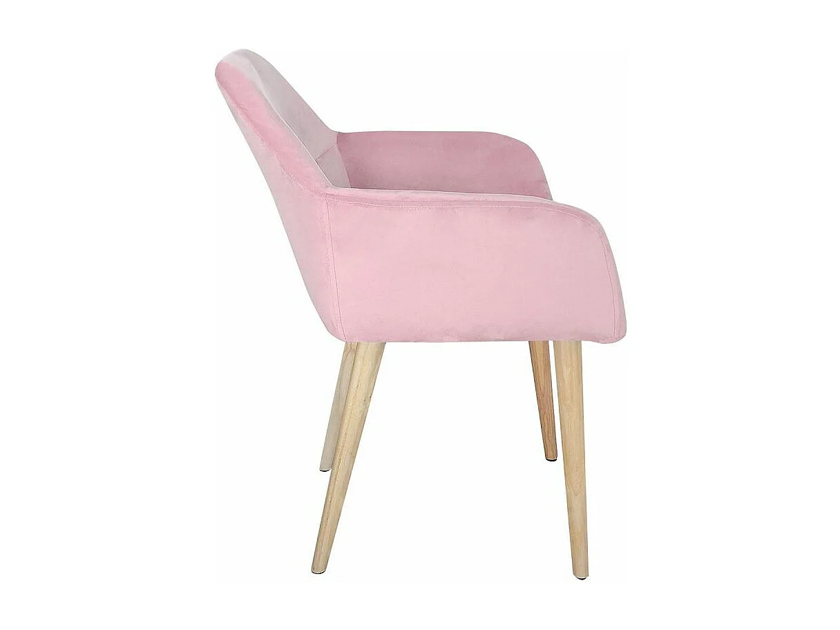 Fauteuil Scandinave Velours "Mogal" 82cm Rose