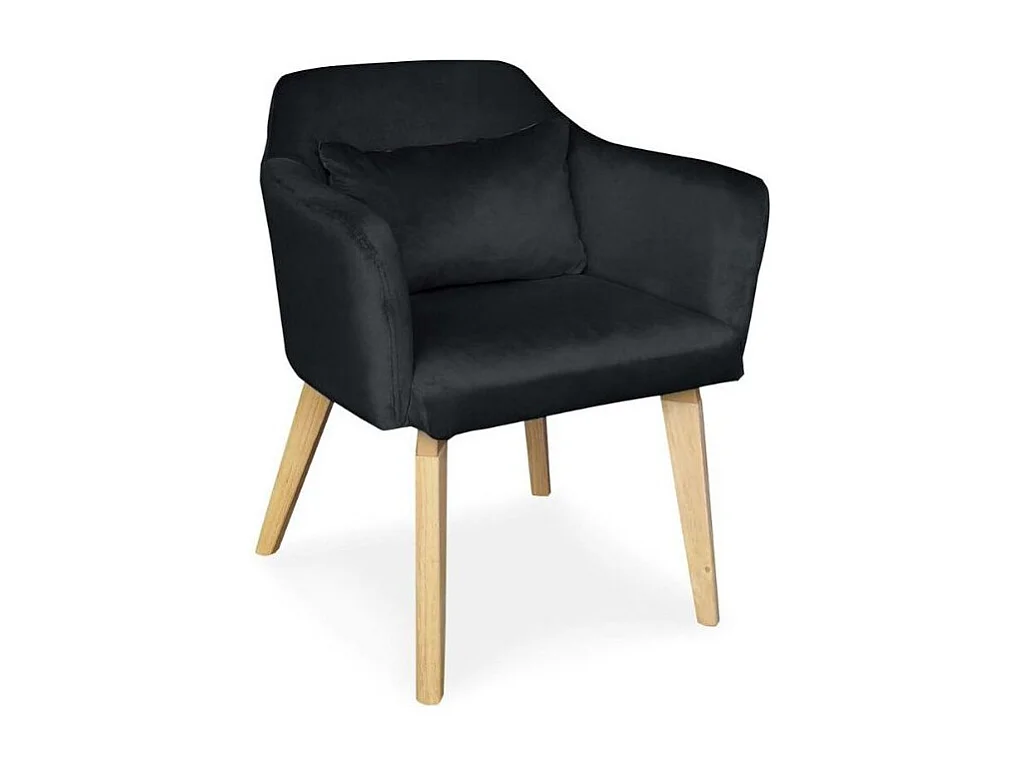 Lot de 2 Fauteuils Velours "Scanda" 70cm Noir