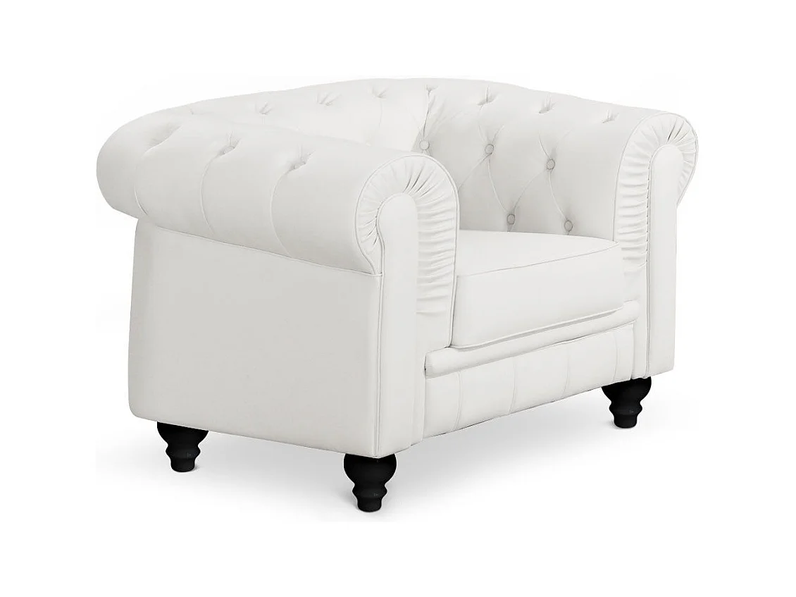 Grande poltrona Chesterfield bianca