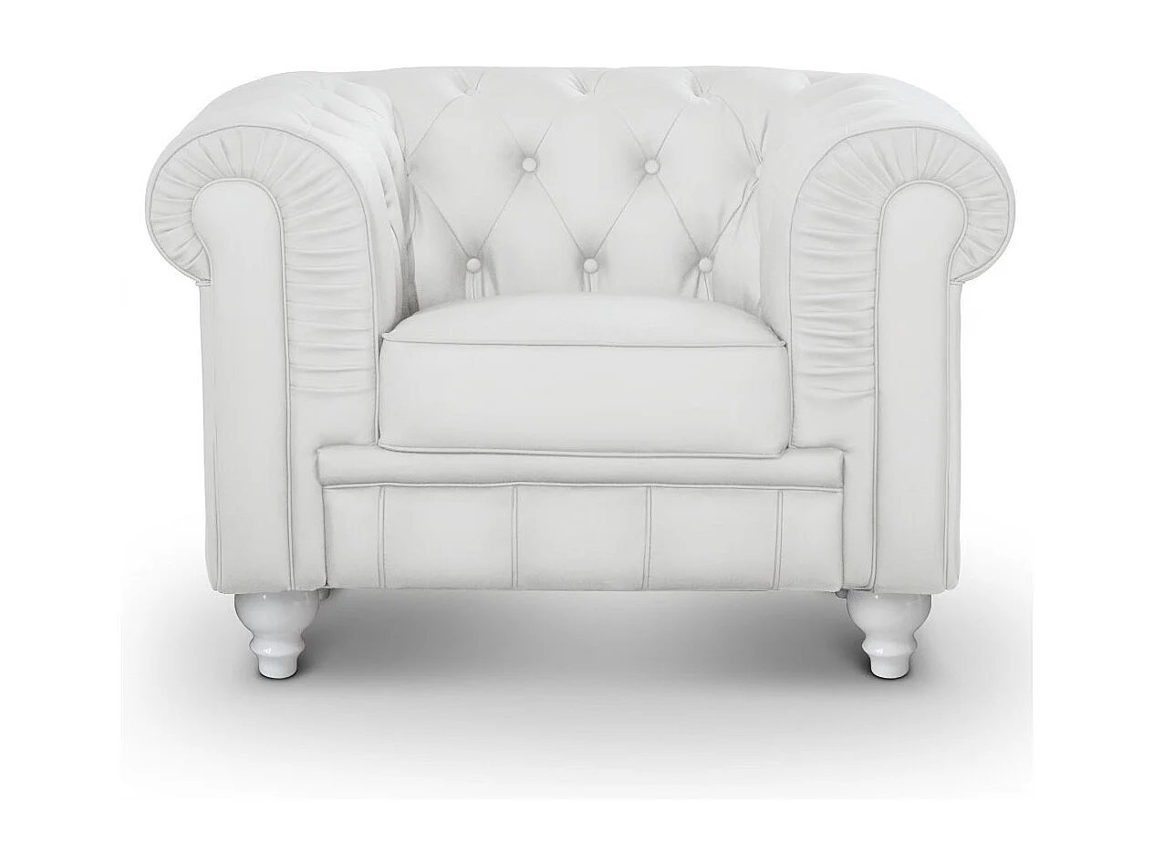 Grand fauteuil Chesterfield Blanc