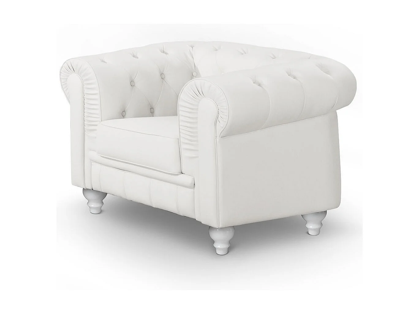 Grand fauteuil Chesterfield Blanc