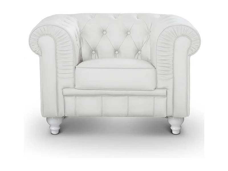 Grand fauteuil Chesterfield Blanc