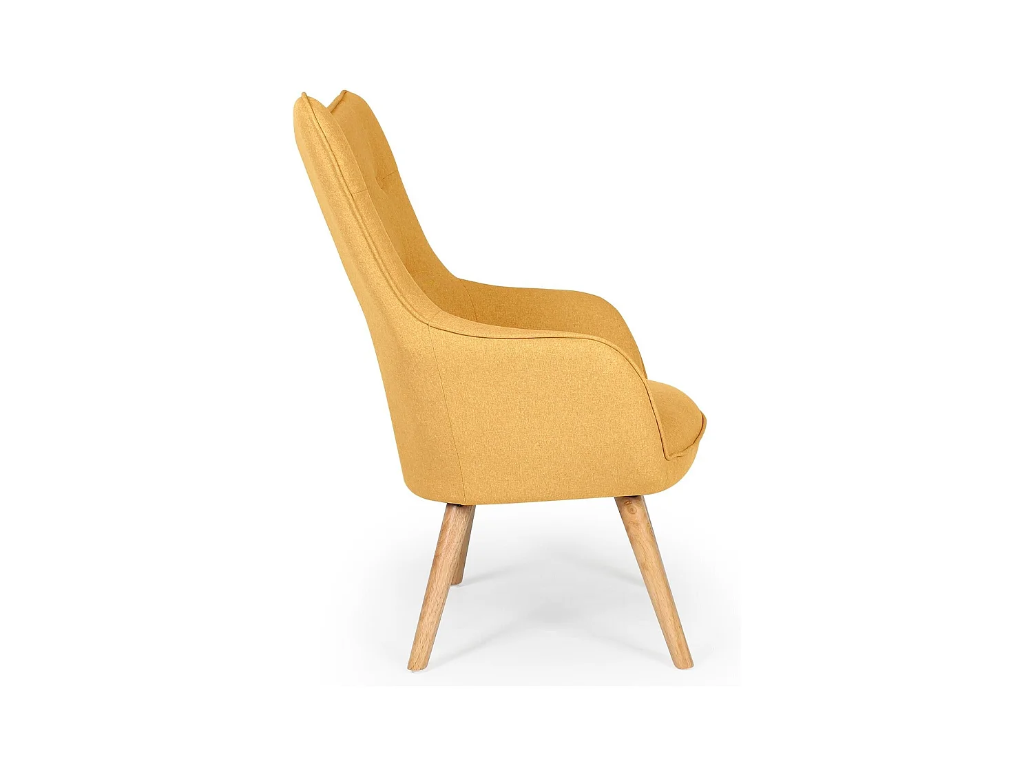 Fauteuil scandinave Klarys Tissu Jaune