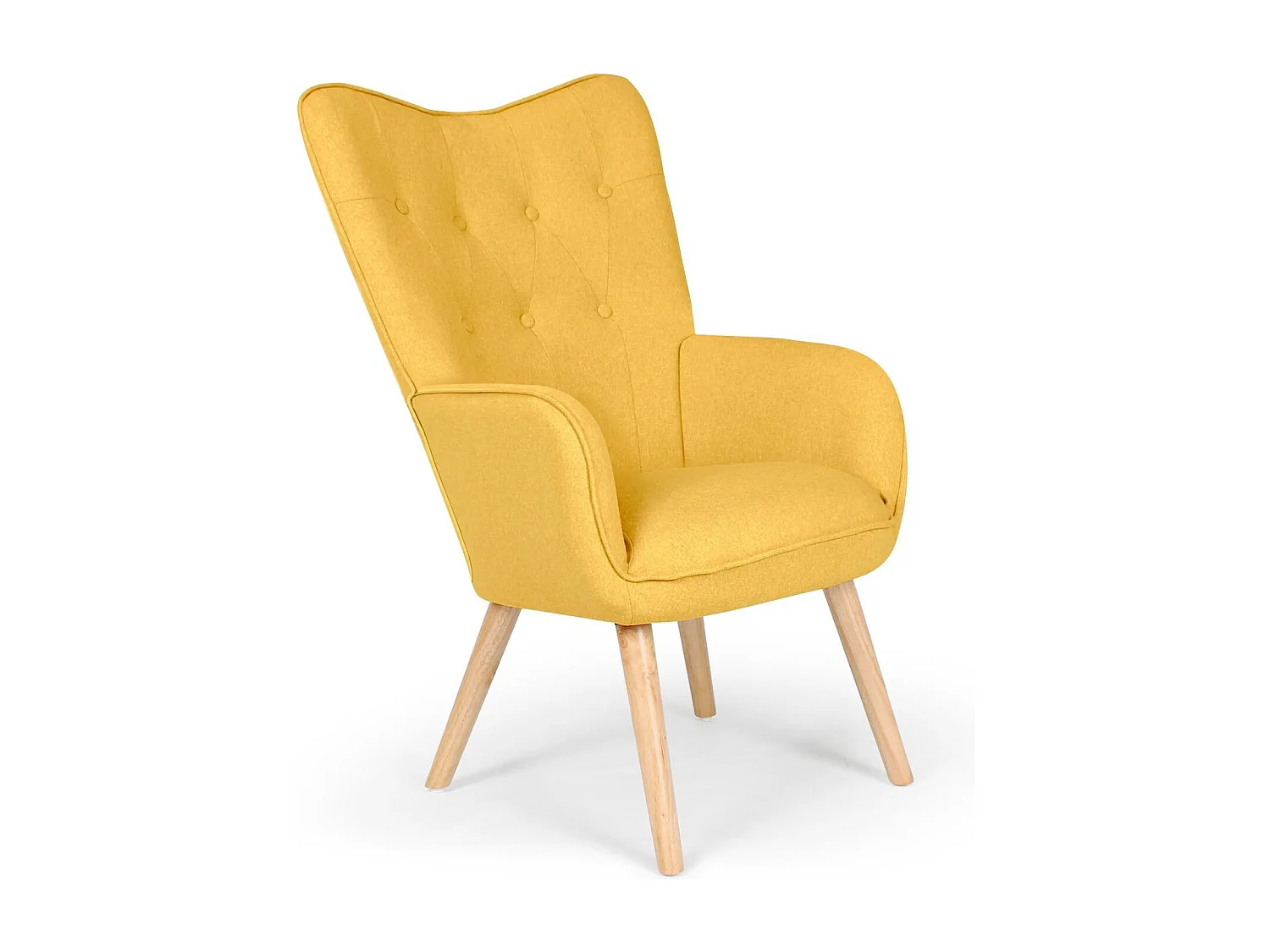 Sillón estilo escandinavo Klarys 1 plaza tela amarillo