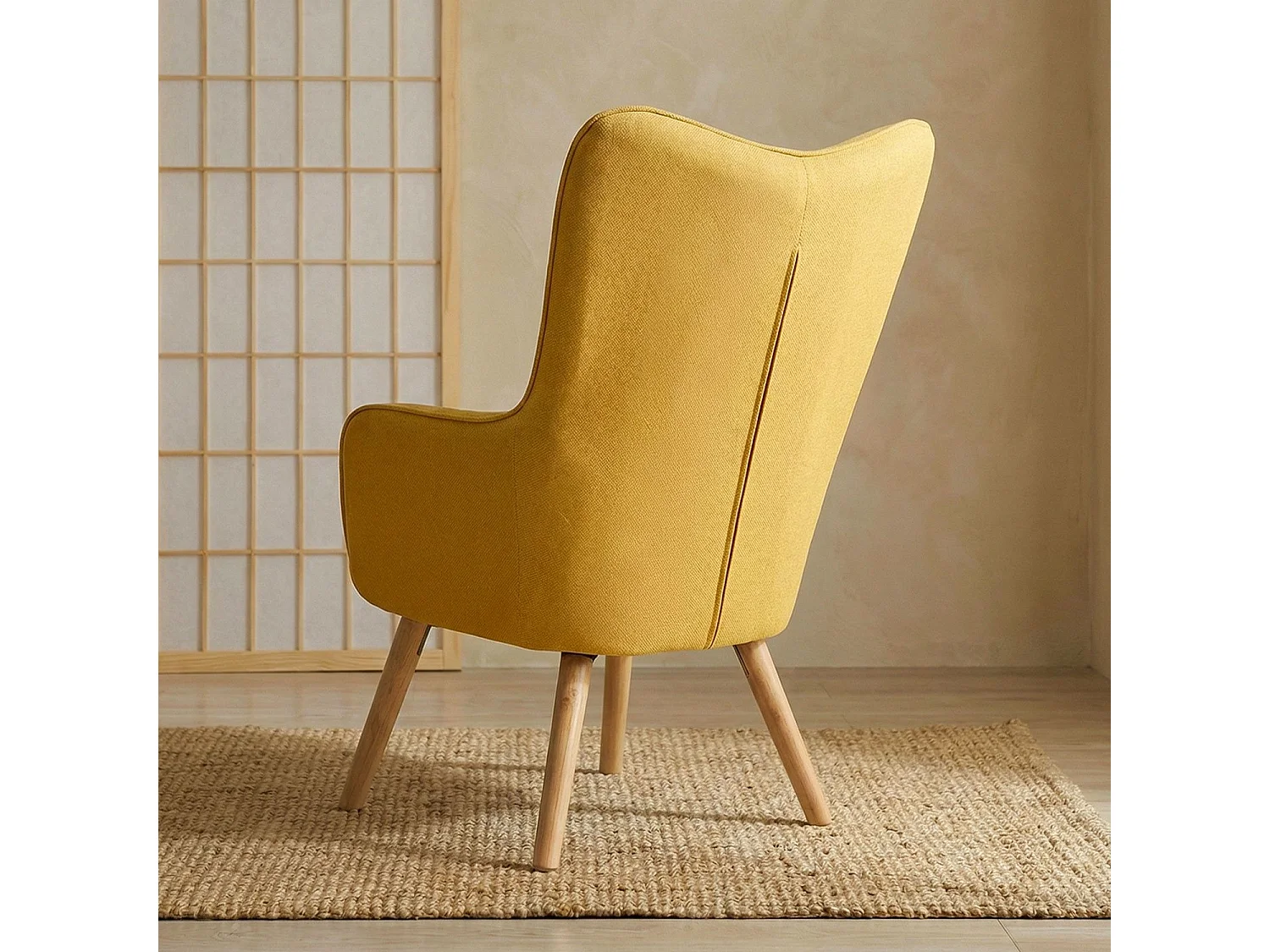 Fauteuil Scandinave "Aimee" 67cm Jaune