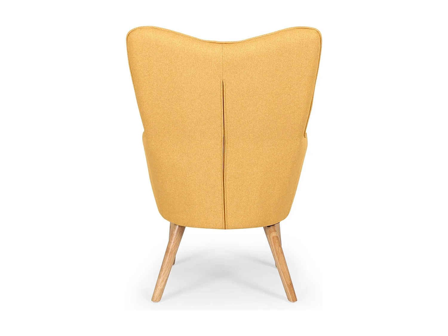 Bequemer gelber skandinavischer Sessel mit gepolstertem Rücken - Modell Klarys