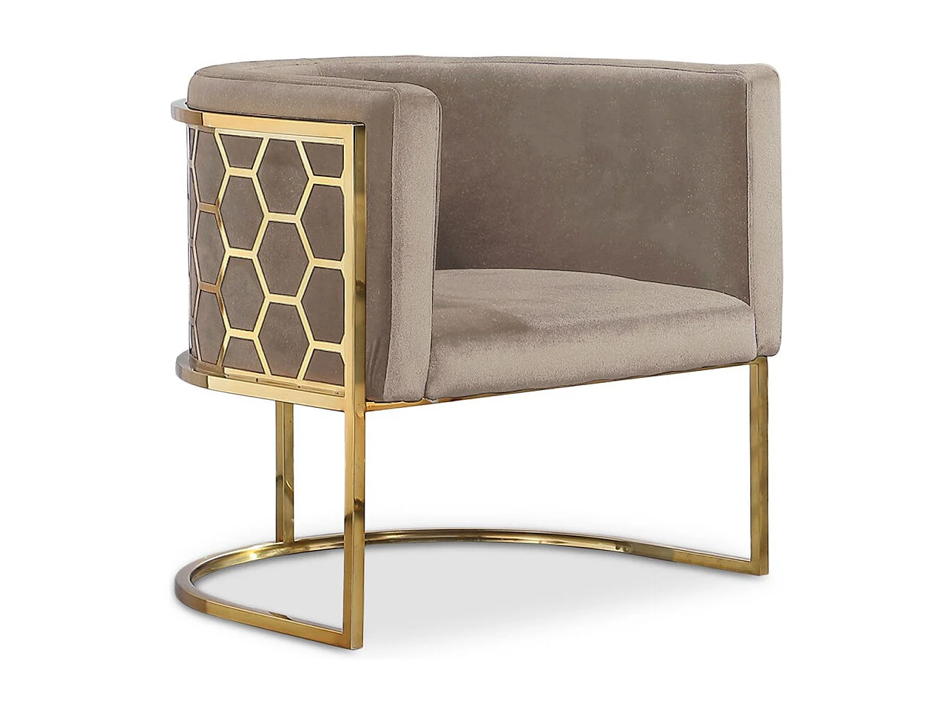 Runder Design Sessel "Neyho" Samt Grün Modern 75cm