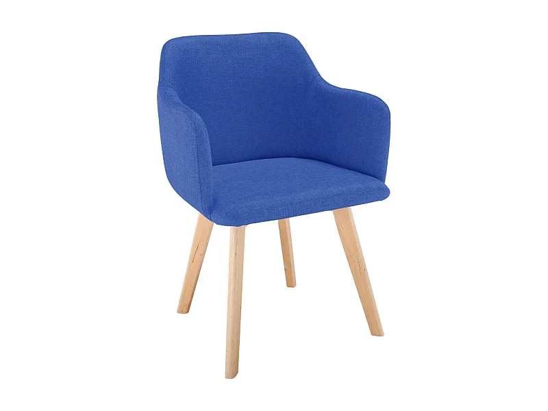 Fauteuil Scandinave en Tissu "Sweet Color" 76cm Bleu