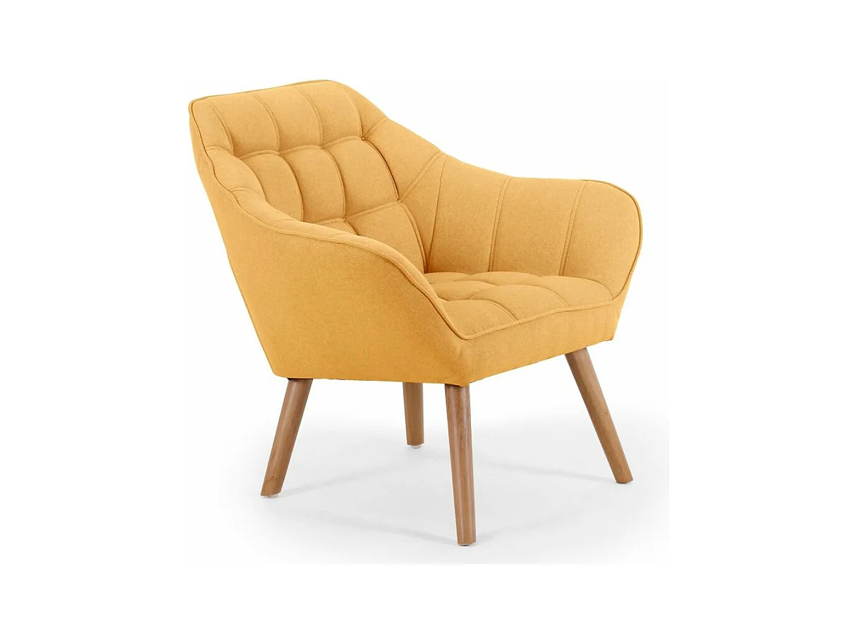 Fauteuil Scandinave Zentao Tissu Jaune