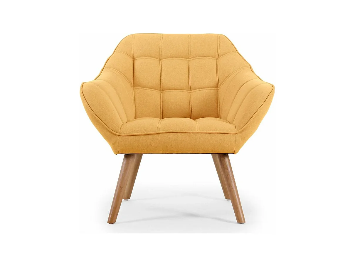 Fauteuil Scandinave Zentao Tissu Jaune