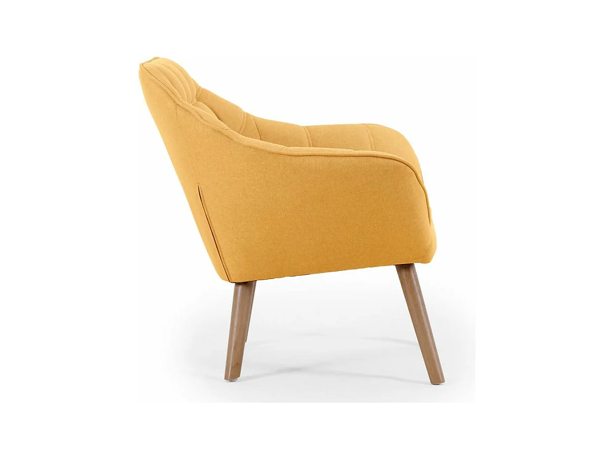 Fauteuil Scandinave Zentao Tissu Jaune
