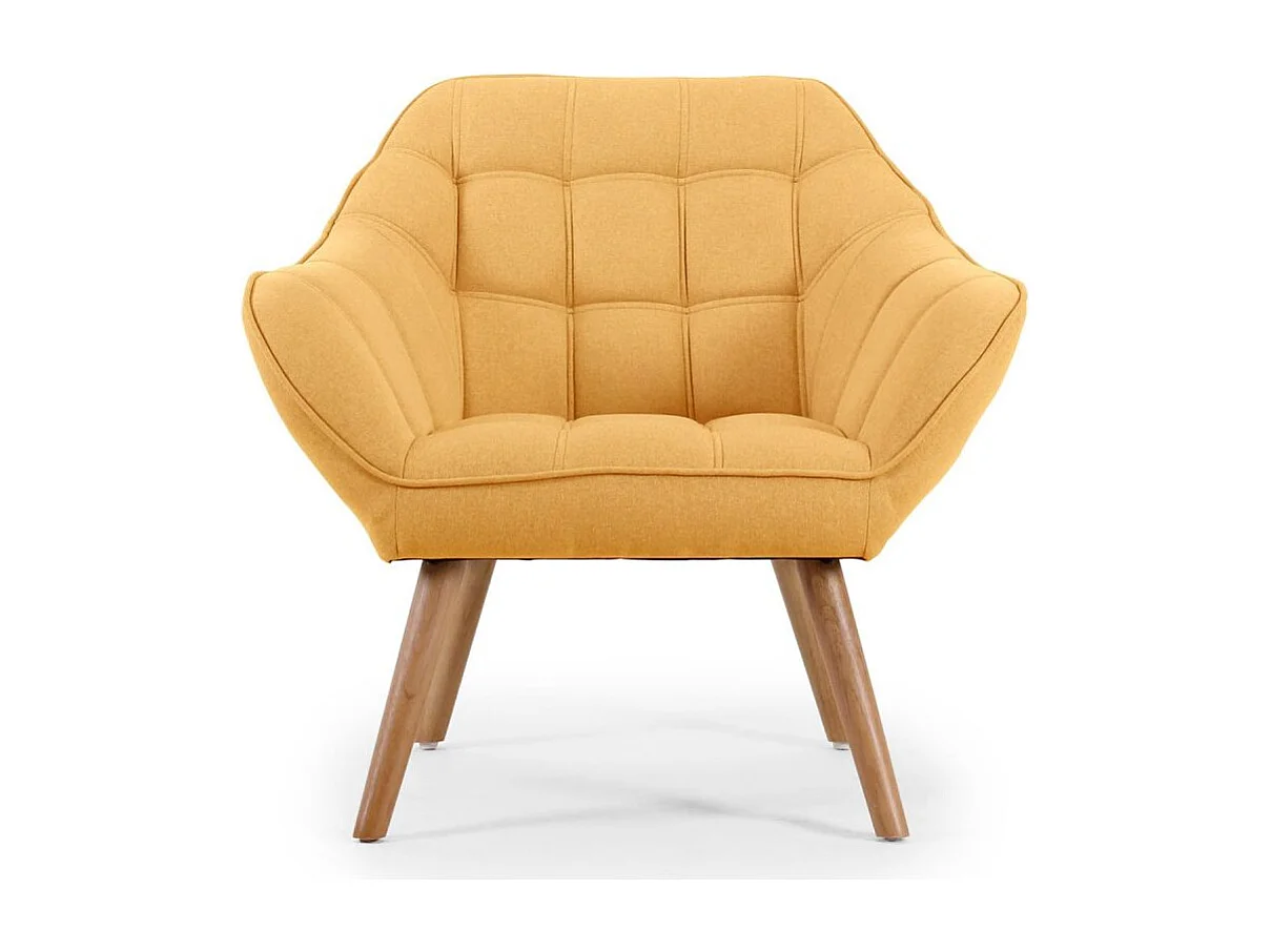 Fauteuil Scandinave Zentao Tissu Jaune