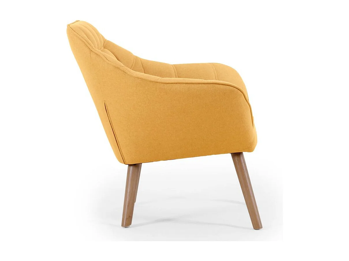 Fauteuil Scandinave Zentao Tissu Jaune