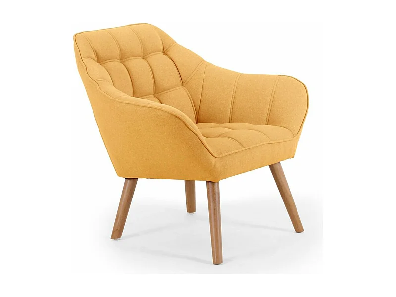 Fauteuil Scandinave Matelassé "Taon" 83cm Jaune