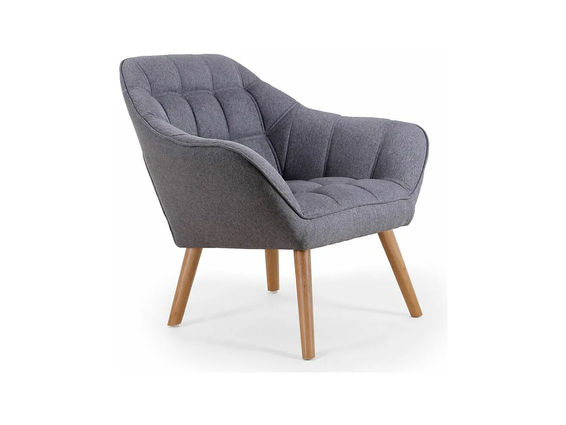 Poltrona scandinava Zentao in tessuto grigio chiaro