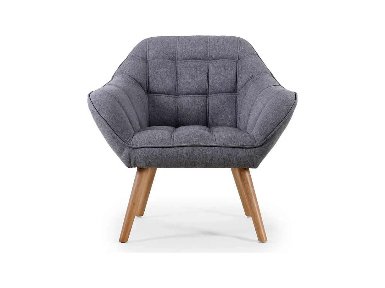 Poltrona scandinava Zentao in tessuto grigio chiaro