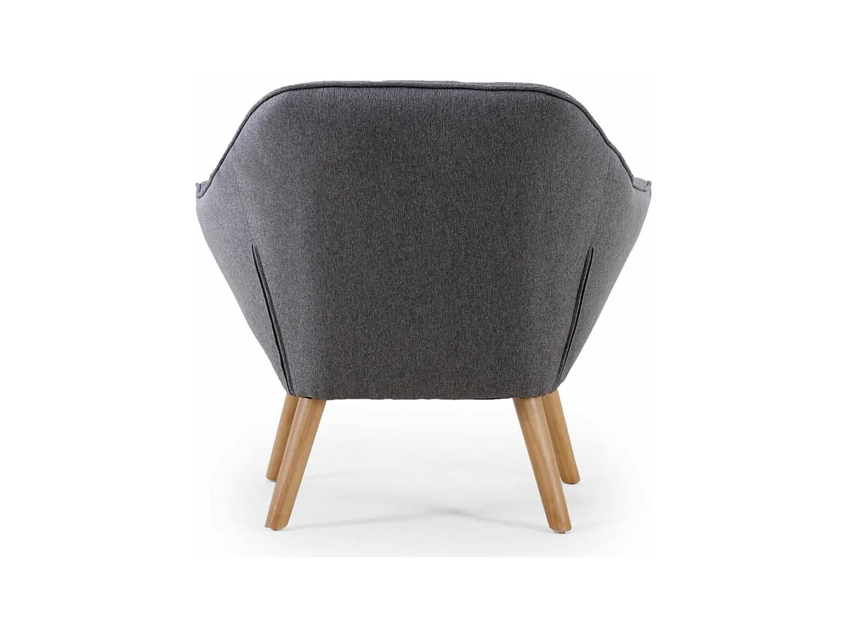 Poltrona scandinava Zentao in tessuto grigio chiaro