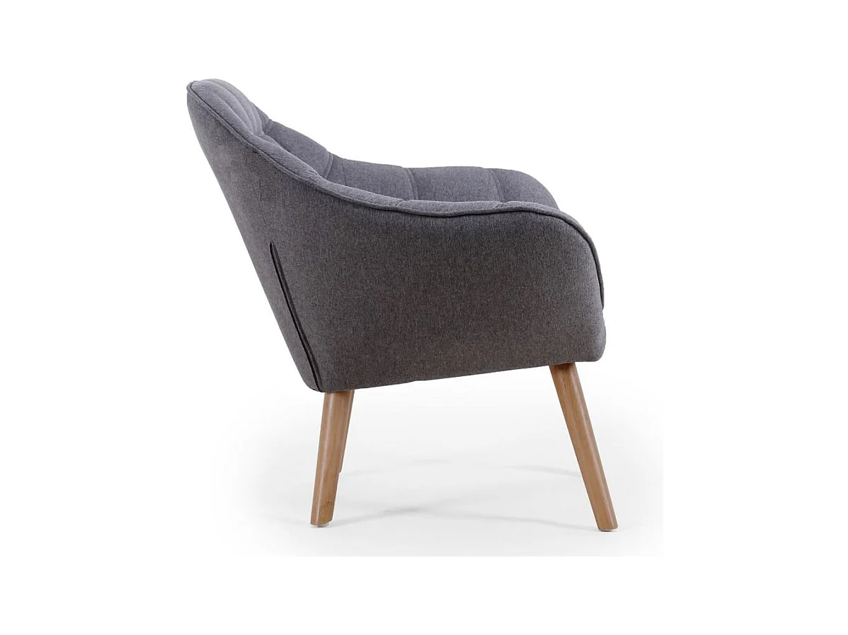 Poltrona scandinava Zentao in tessuto grigio chiaro