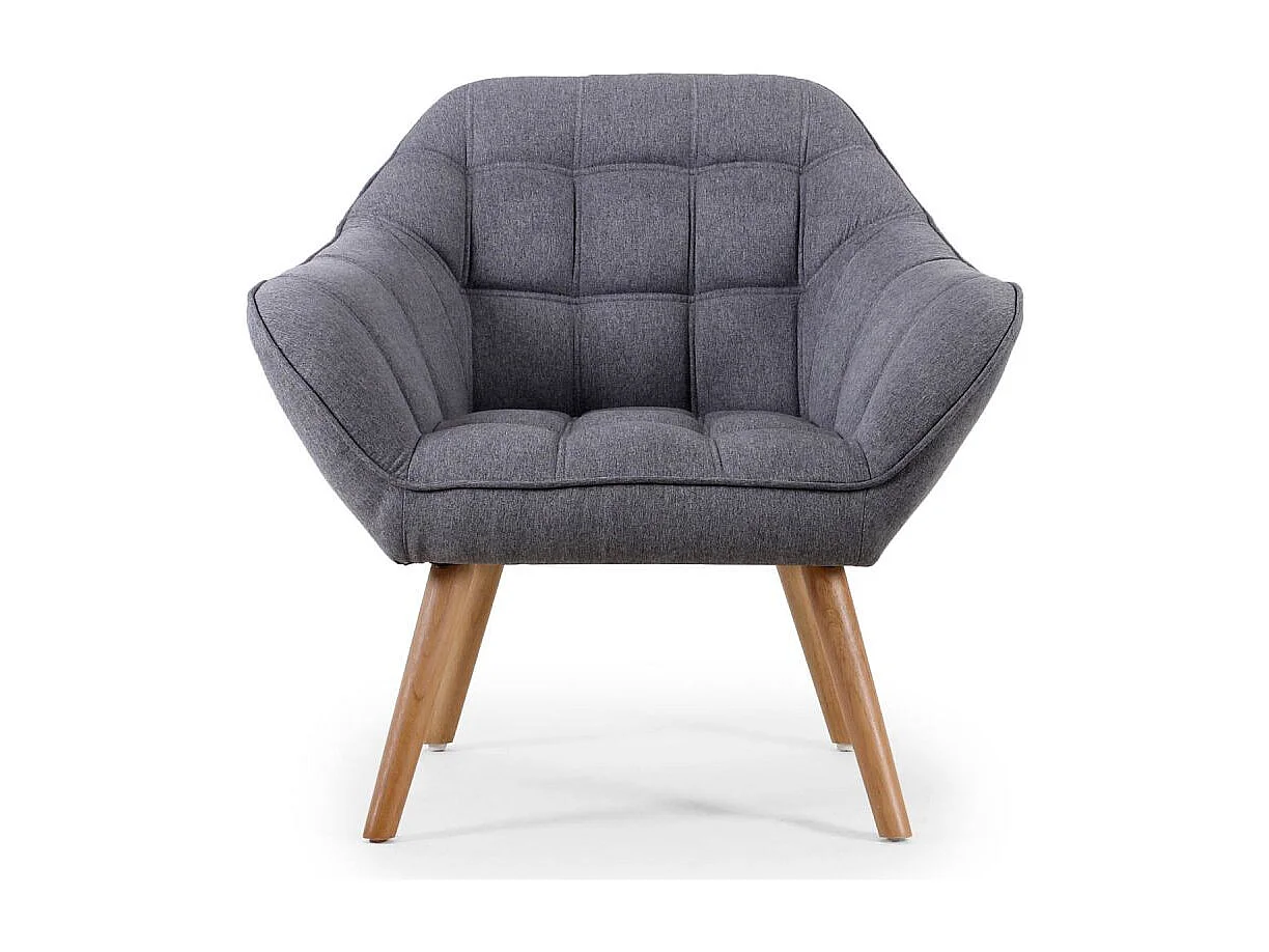 Fauteuil Scandinave Matelassé "Taon" 83cm Gris
