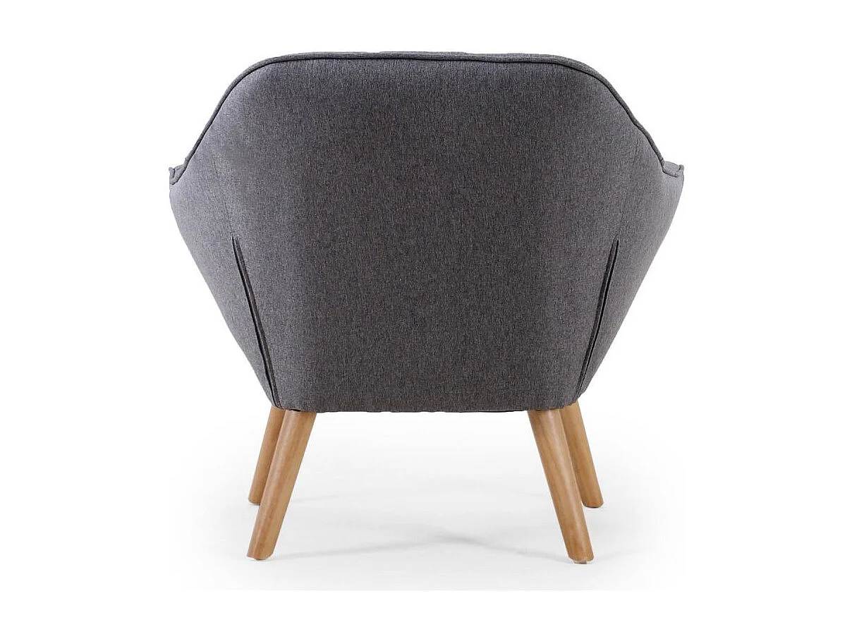 Fauteuil Scandinave Zentao Tissu Gris Clair
