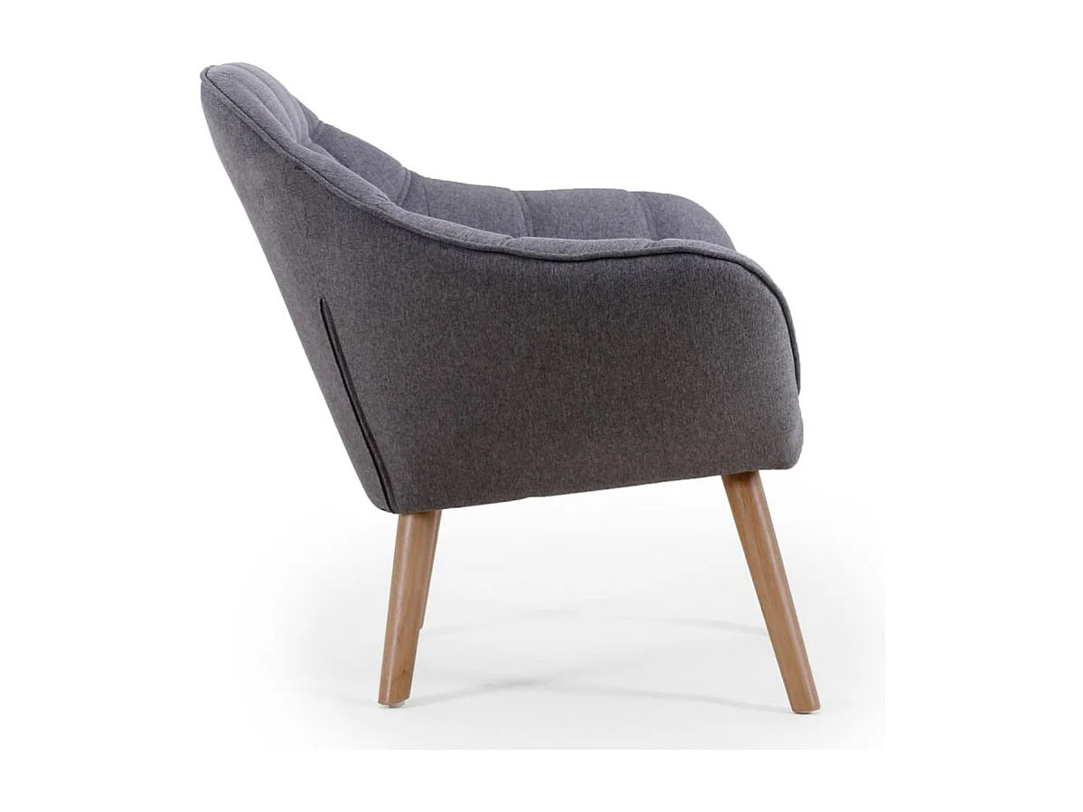 Fauteuil Scandinave Zentao Tissu Gris Clair