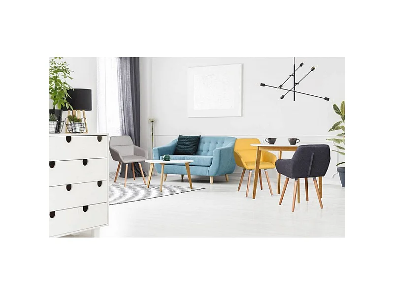 Fauteuil Design Scandinave "Dorcy" 82cm Jaune
