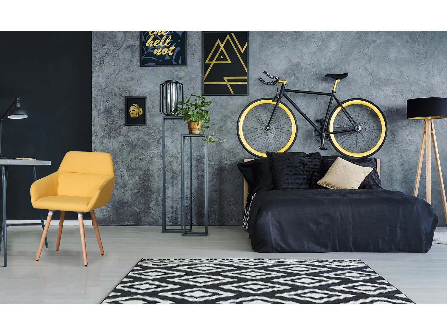 Fauteuil Design Scandinave "Dorcy" 82cm Jaune
