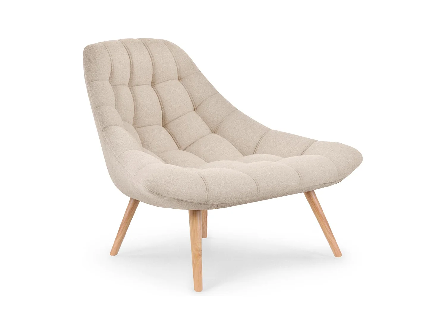 Fauteuil Scandinave en Tissu "Johan" 102cm Beige