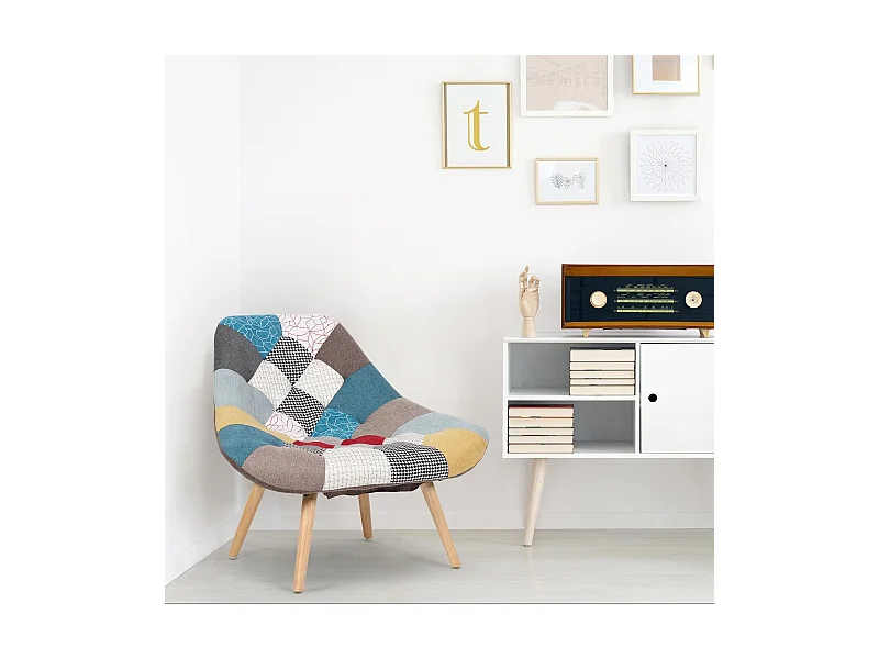 Fauteuil Danios Tissu Patchwork