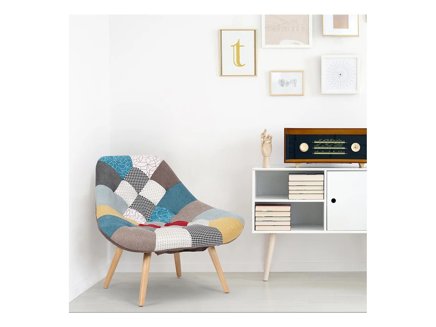 Fauteuil Danios Tissu Patchwork