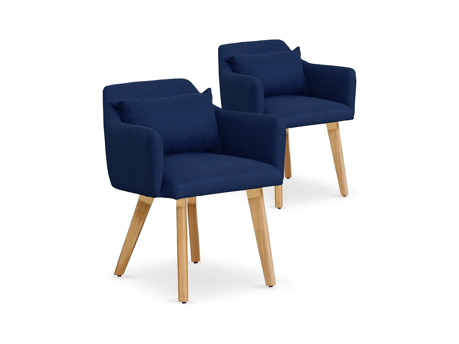 Lot de 2 Fauteuils Scandinave "Alan" 70cm Bleu