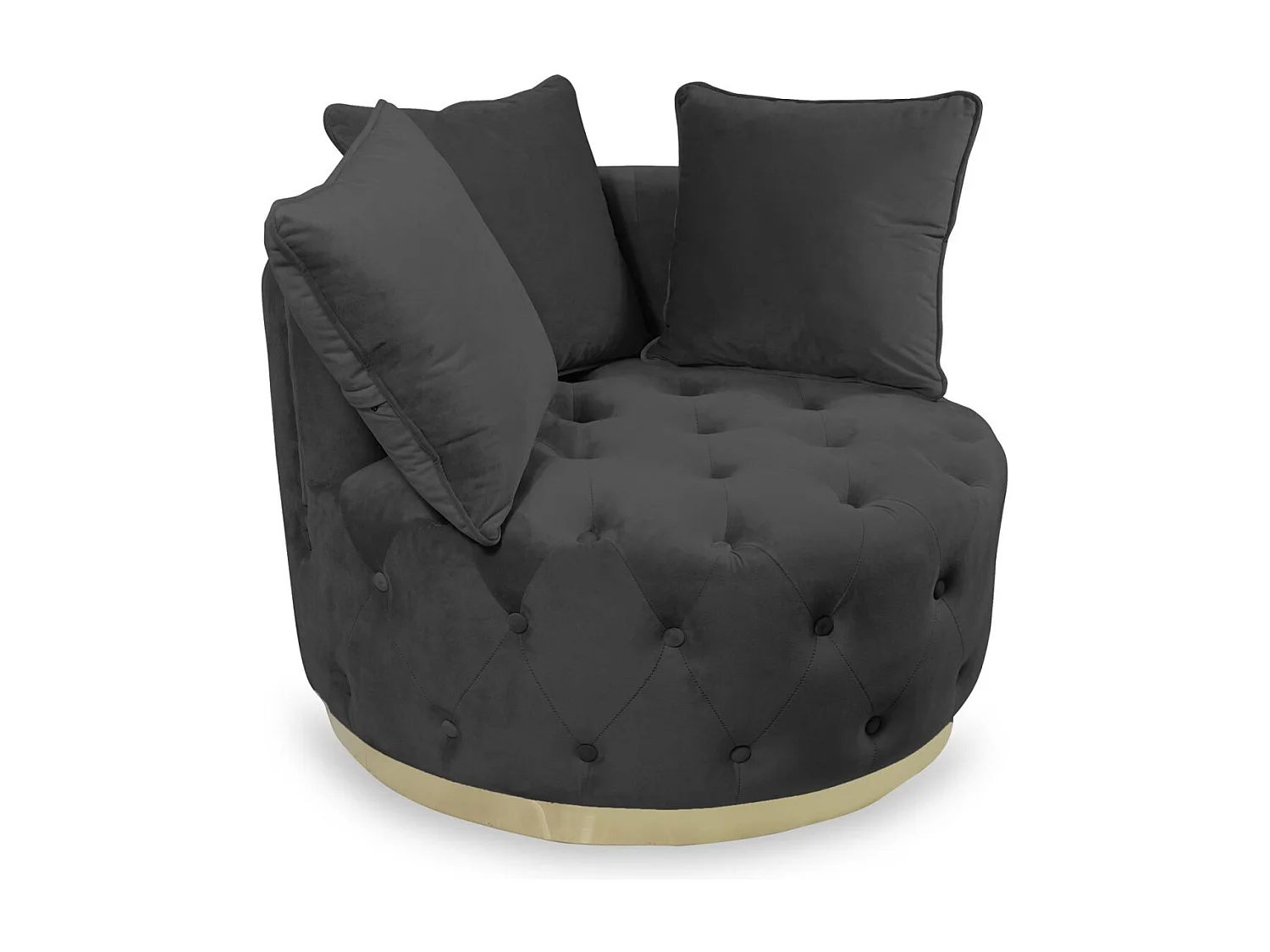 Fauteuil Rond Design "Timeo" 90cm Noir