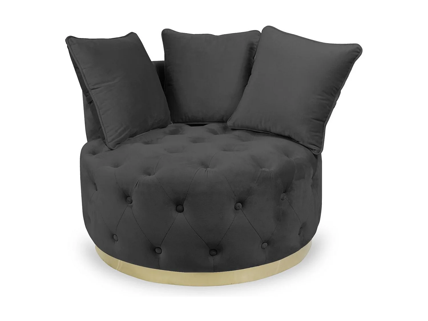 Fauteuil Rond Design "Timeo" 90cm Noir