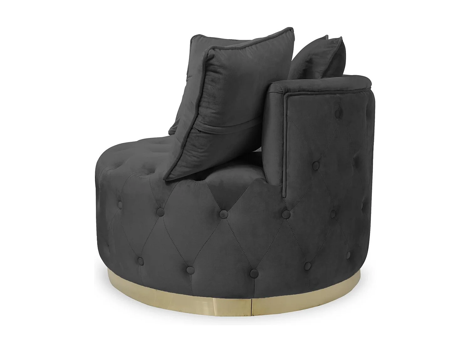 Fauteuil Rond Design "Timeo" 90cm Noir