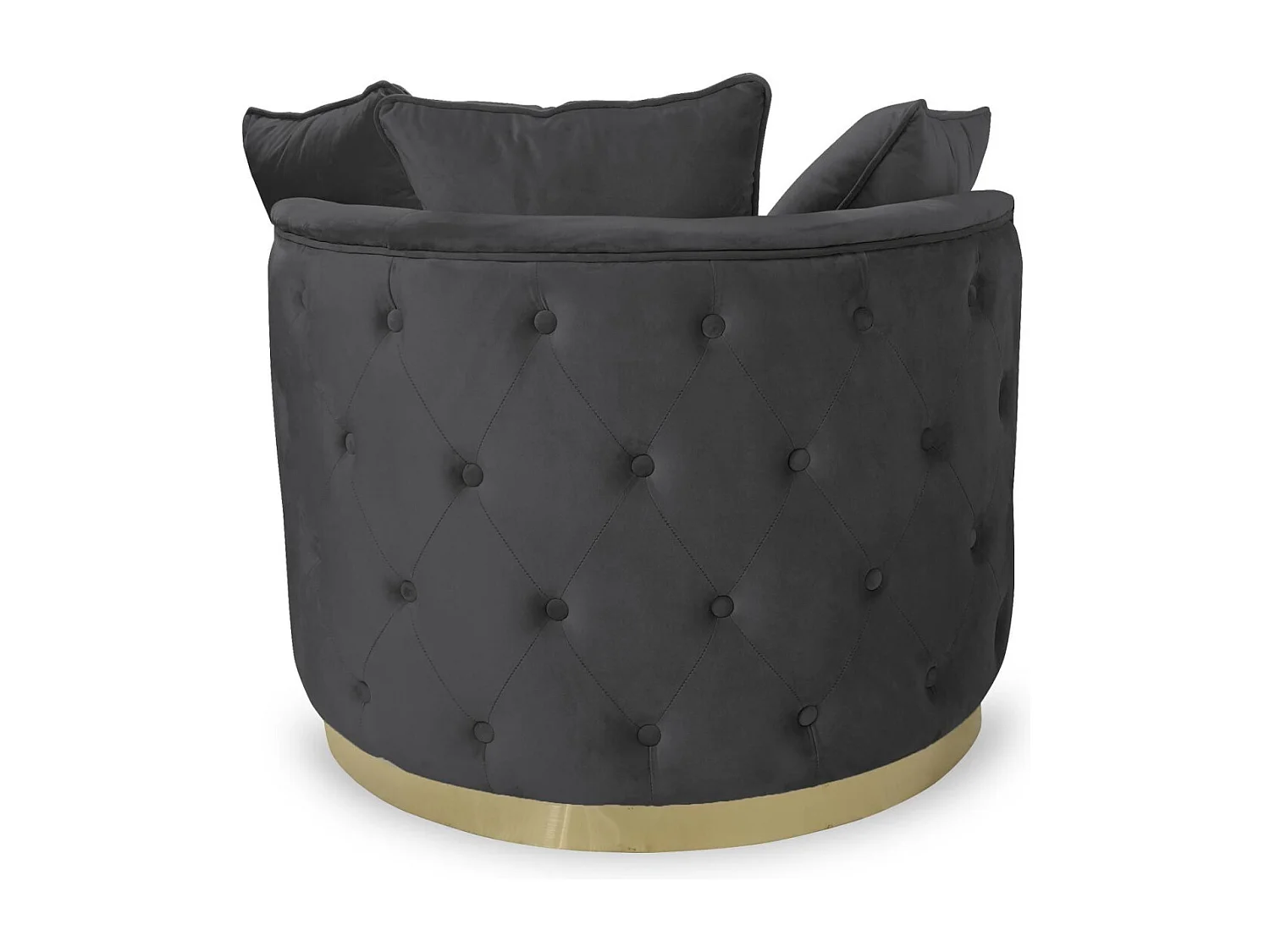 Fauteuil Rond Design "Timeo" 90cm Noir