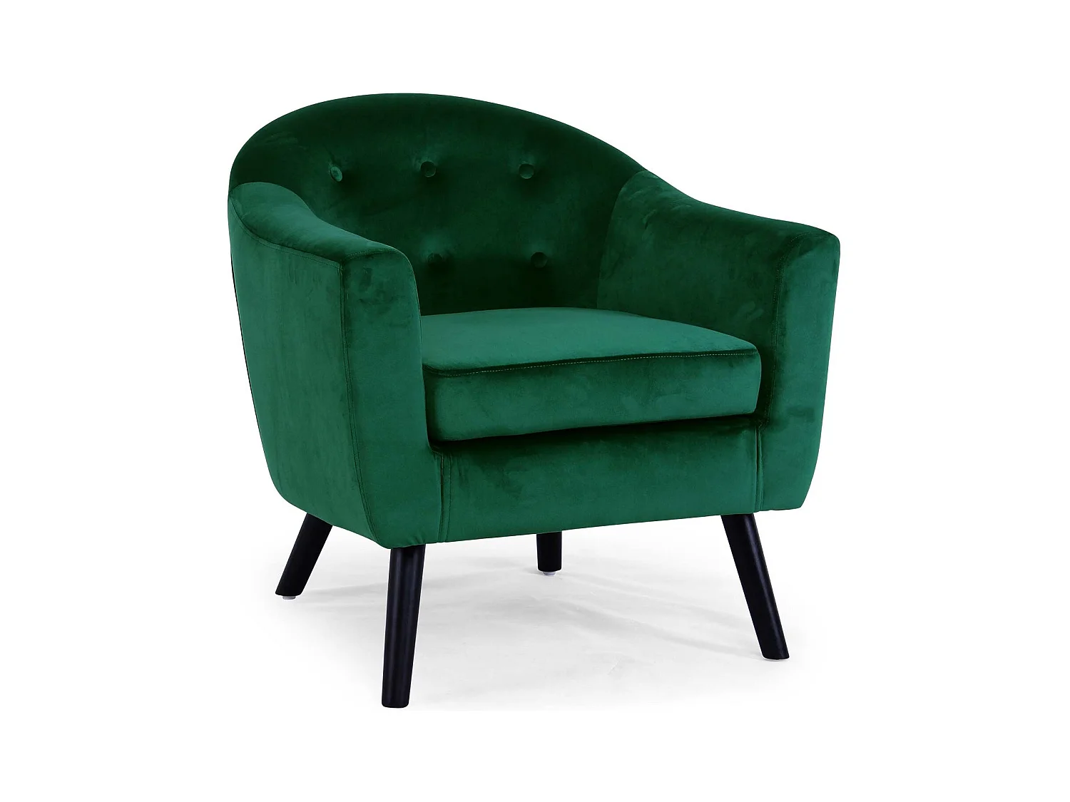 Fauteuil Scandinave Velours "Lopy" 79cm Vert