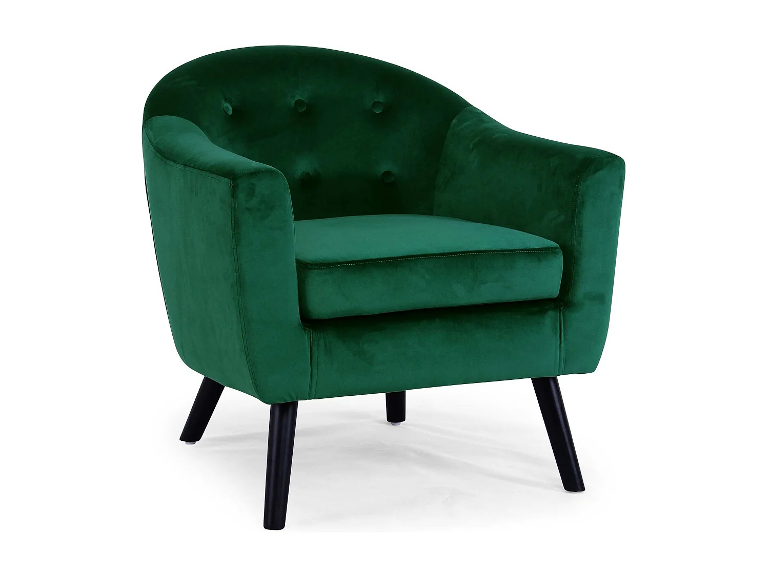 Fauteuil Scandinave Velours "Lopy" 79cm Vert