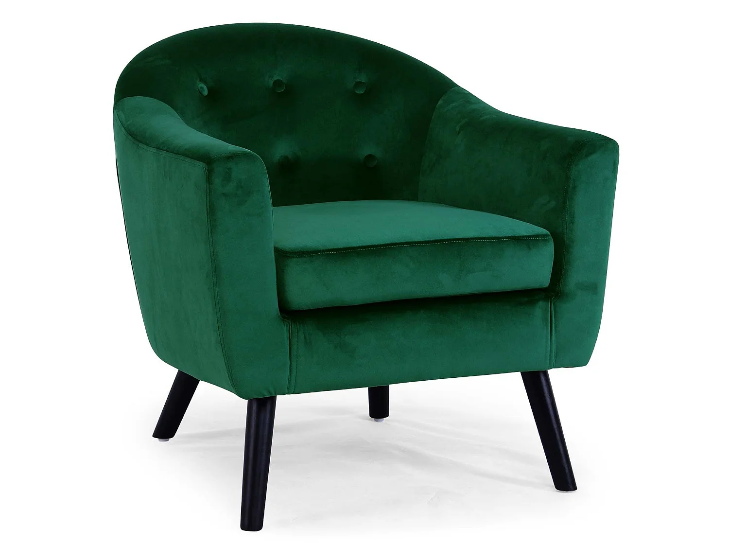 Fauteuil Scandinave Velours "Lopy" 79cm Vert