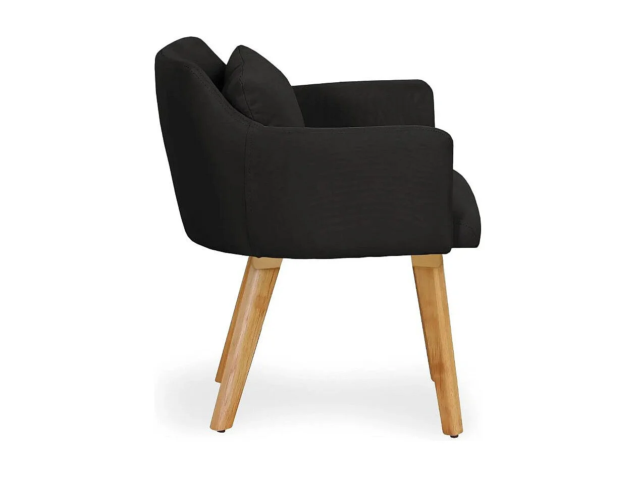 Fauteuil Scandinave "Alan" 70cm Noir