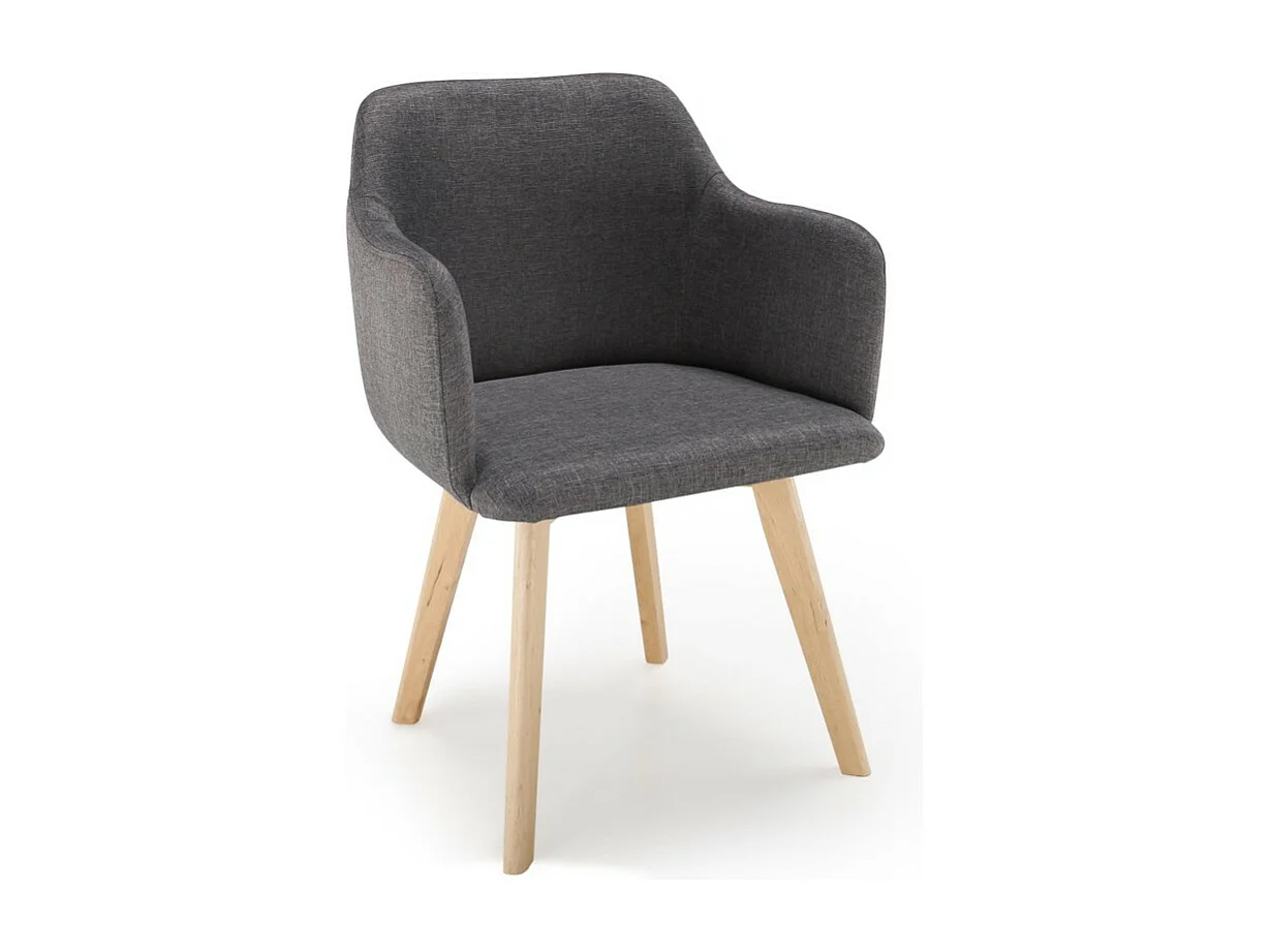 Fauteuil Scandinave en Tissu "Sweet Color" 76cm Gris Foncé