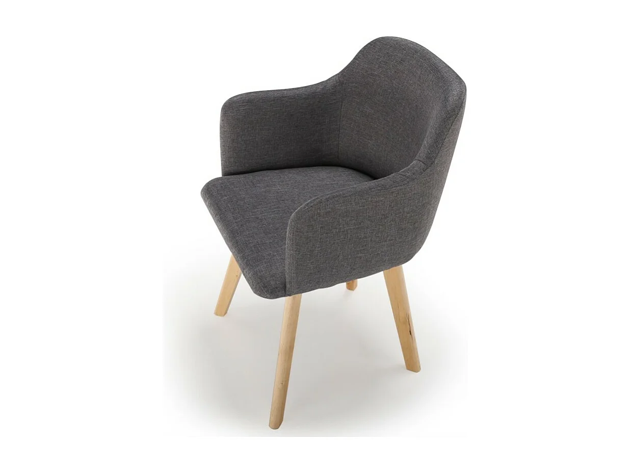 Fauteuil Scandinave en Tissu "Sweet Color" 76cm Gris Foncé