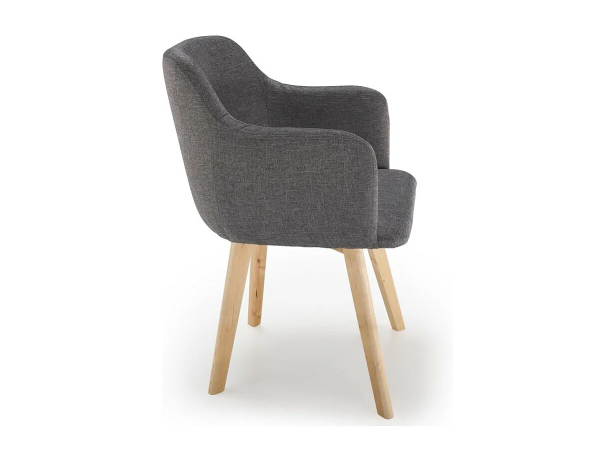 Fauteuil Scandinave en Tissu "Sweet Color" 76cm Gris Foncé