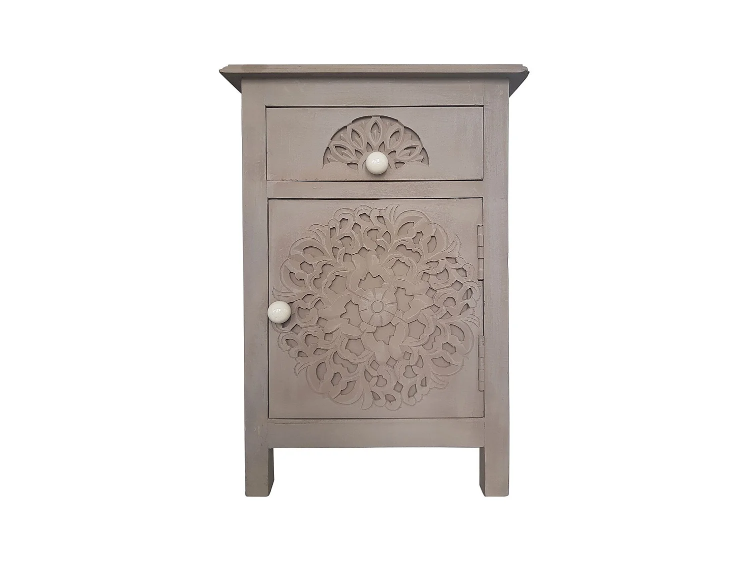 Table de chevet 1 tiroir et 1 porte battante Tasha Marron